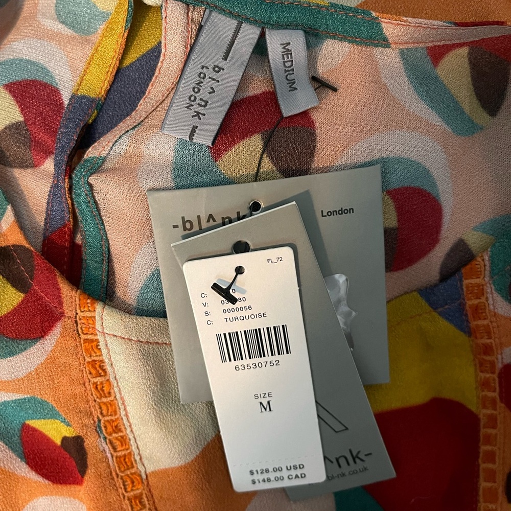 ♦️SOLD♦️Anthropologie Bl-nk Miranda Peasant Blouse, Medium NWT - Picture 13 of 14